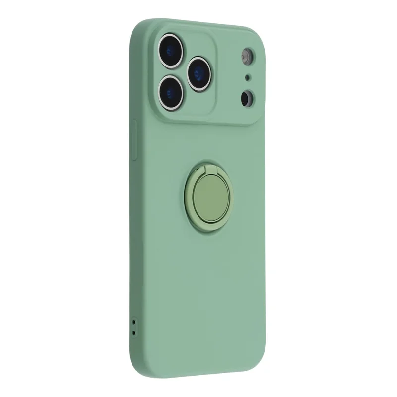 Funda de silicona para iPhone 17 Pro con anillo de correa y soporte - Verde