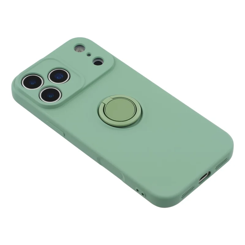 Cover in silicone per iPhone 17 Pro Max con anello di supporto e sostegno - Verde