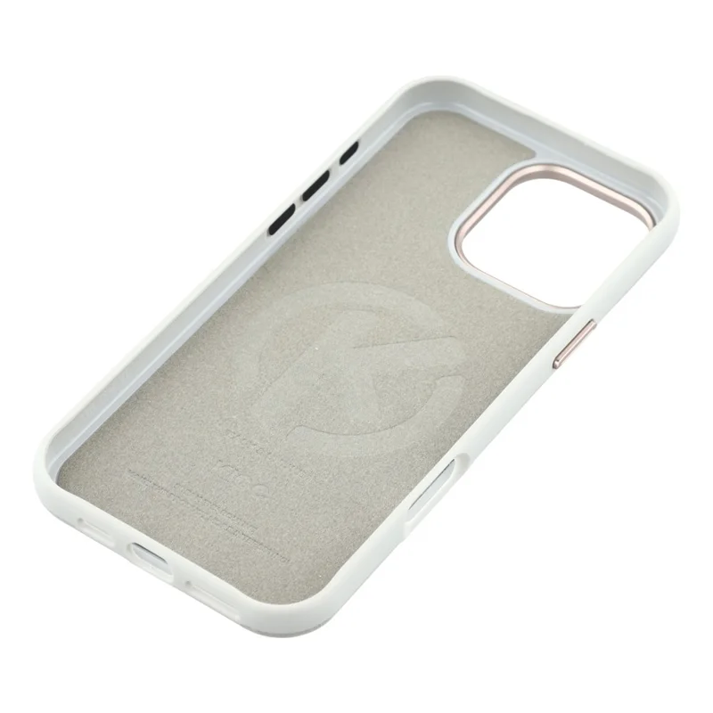 KIGC voor iPhone 16 Pro Max hoes compatibel met MagSafe PU leer TPU telefoon achterkant - Grijs