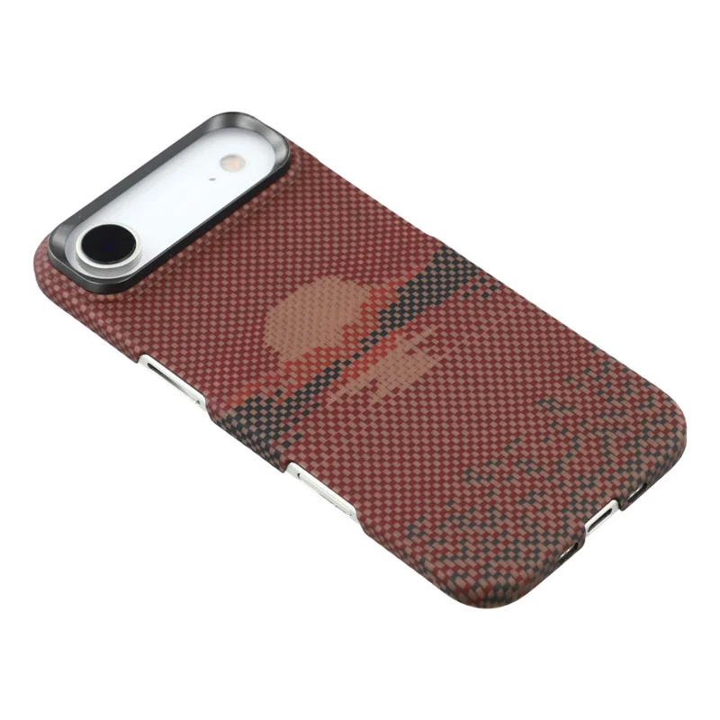 For iPhone 17 Air Magnetic Case Precise Cutouts Aramid Fiber Phone Cover with Metal Lens Frame - Moon