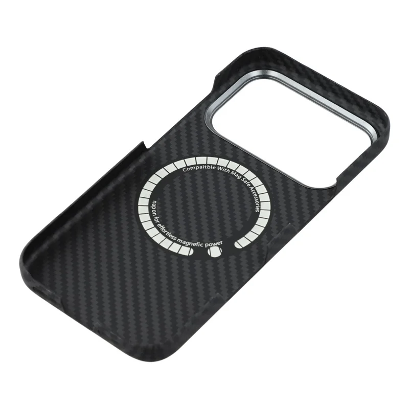 For iPhone 17 Pro Magnetic Case 1500D Coarse Texture Aramid Fiber Phone Cover with Metal Lens Frame