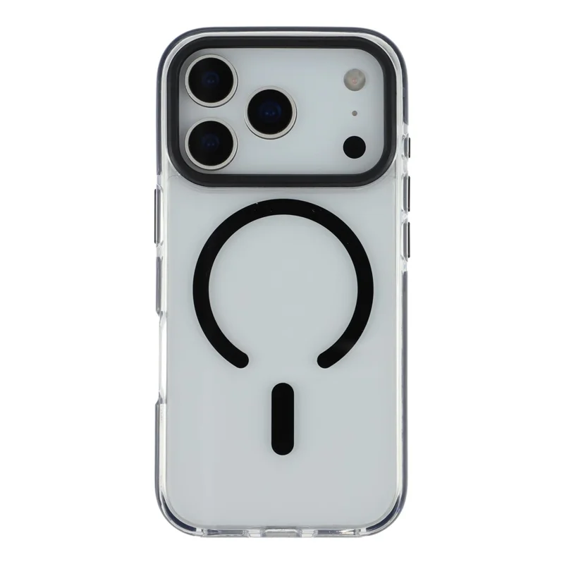 For iPhone 17 Pro Max Case Compatible with MagSafe TPU + PC Clear Back Phone Cover - Black