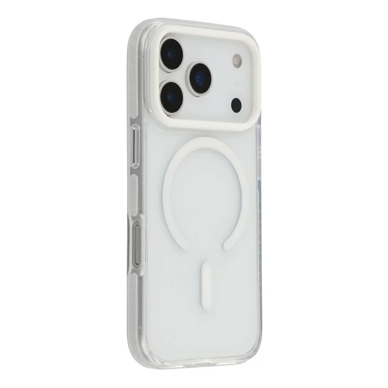 For iPhone 17 Pro Case Compatible with MagSafe TPU + PC Clear Back Phone Cover - White