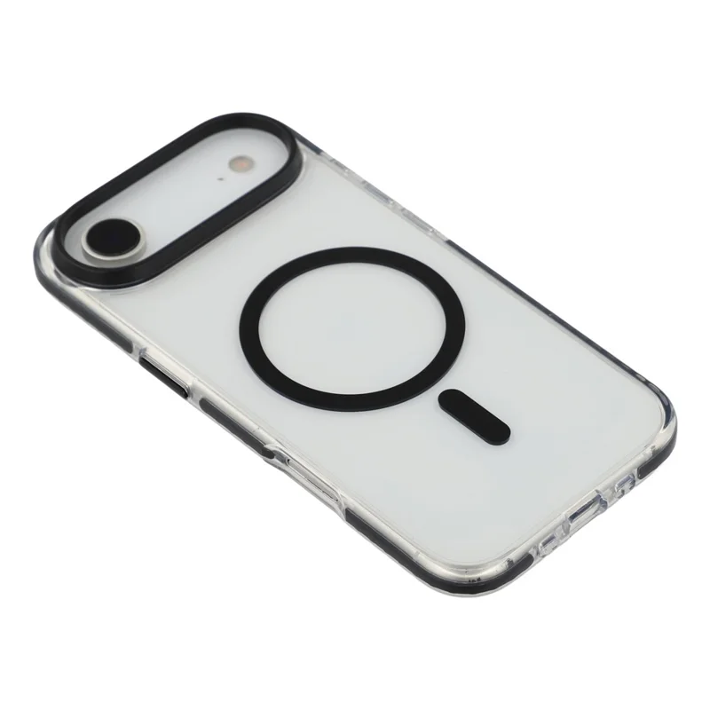 Telefoonhoesje voor iPhone Air, compatibel met MagSafe, TPU + PC, transparant hoesje met zwarte rand