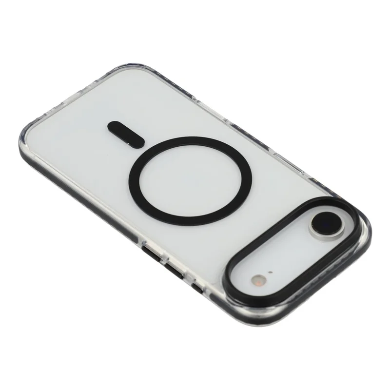 Telefoonhoesje voor iPhone Air, compatibel met MagSafe, TPU + PC, transparant hoesje met zwarte rand