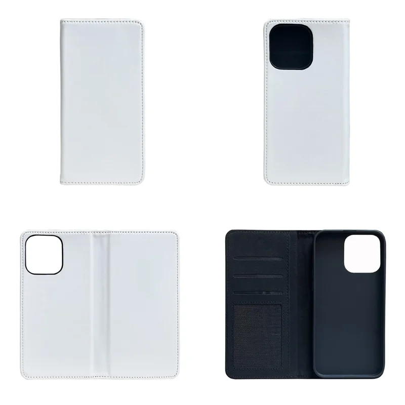 For iPhone 16 Pro Max Case DIY Blank Heat Transfer Leather Flip Phone Cover Set with Inner TPU Case