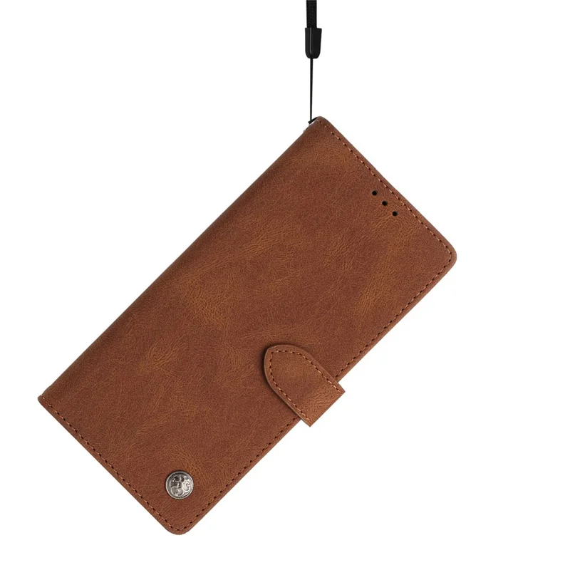 For iPhone 16 Leather Case Solid Color Phone Wallet Cover - Brown