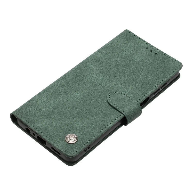 For iPhone 15 Pro Leather Case Solid Color Phone Wallet Cover - Green