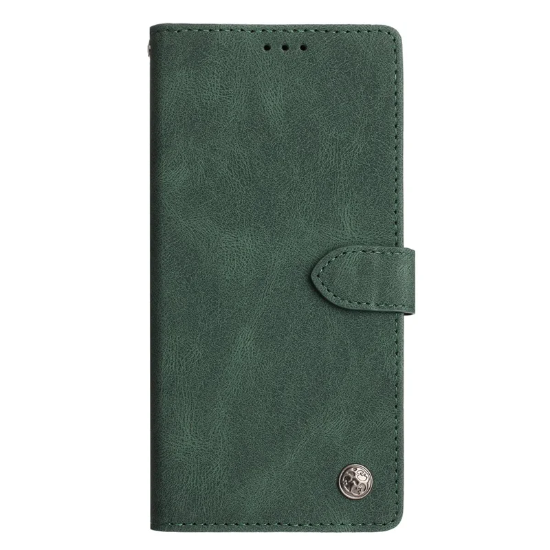 For iPhone 15 Pro Leather Case Solid Color Phone Wallet Cover - Green
