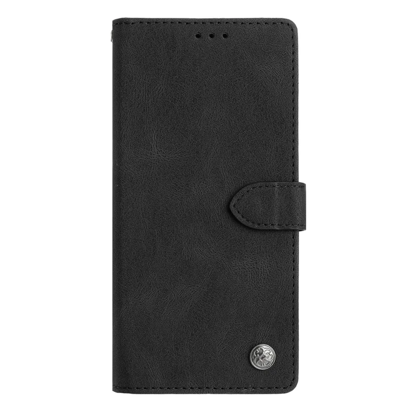 For Samsung Galaxy A16 4G Leather Case Solid Color Phone Wallet Cover - Black