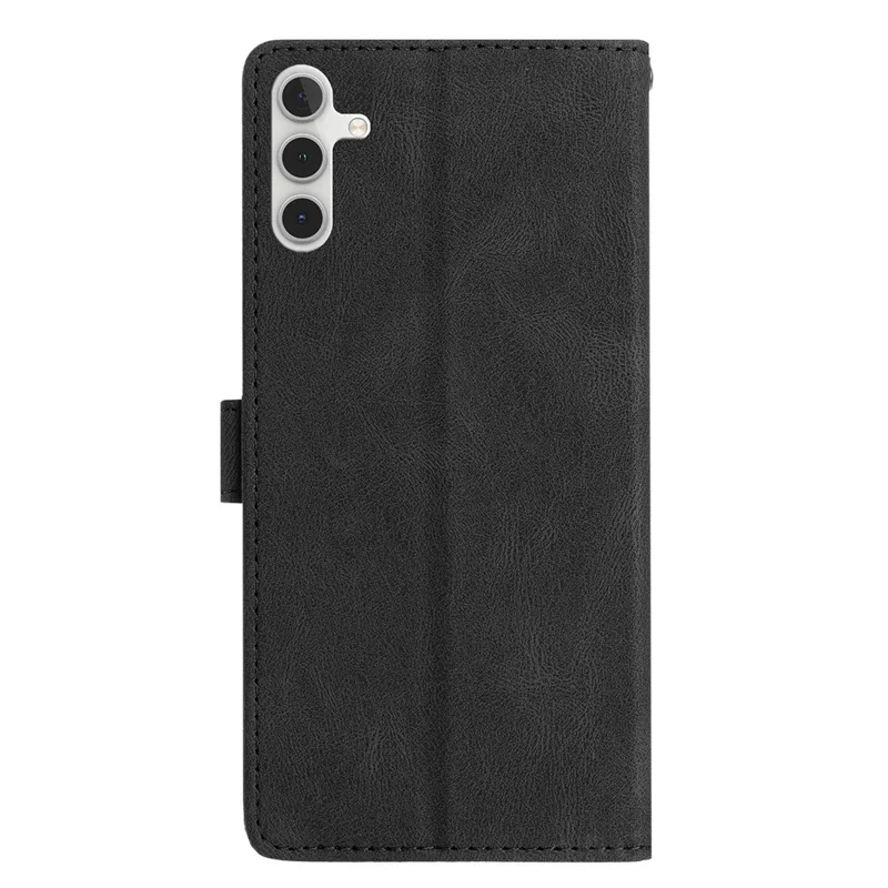 For Samsung Galaxy A16 4G Leather Case Solid Color Phone Wallet Cover - Black
