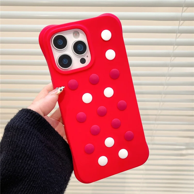 Cover in Silicone Liquido per iPhone 16 Pro Max con Fori e Punti Misti Personalizzabili - Blu Scuro