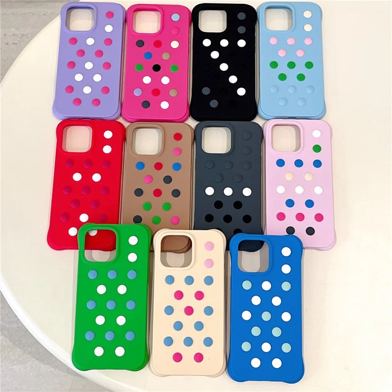 Pour iPhone 16 Pro Étui en silicone liquide Déchirure Couvercle de téléphone avec Motifs mélangés DIY - Rose