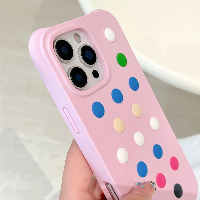 Pour iPhone 16 Pro Étui en silicone liquide Déchirure Couvercle de téléphone avec Motifs mélangés DIY - Rose