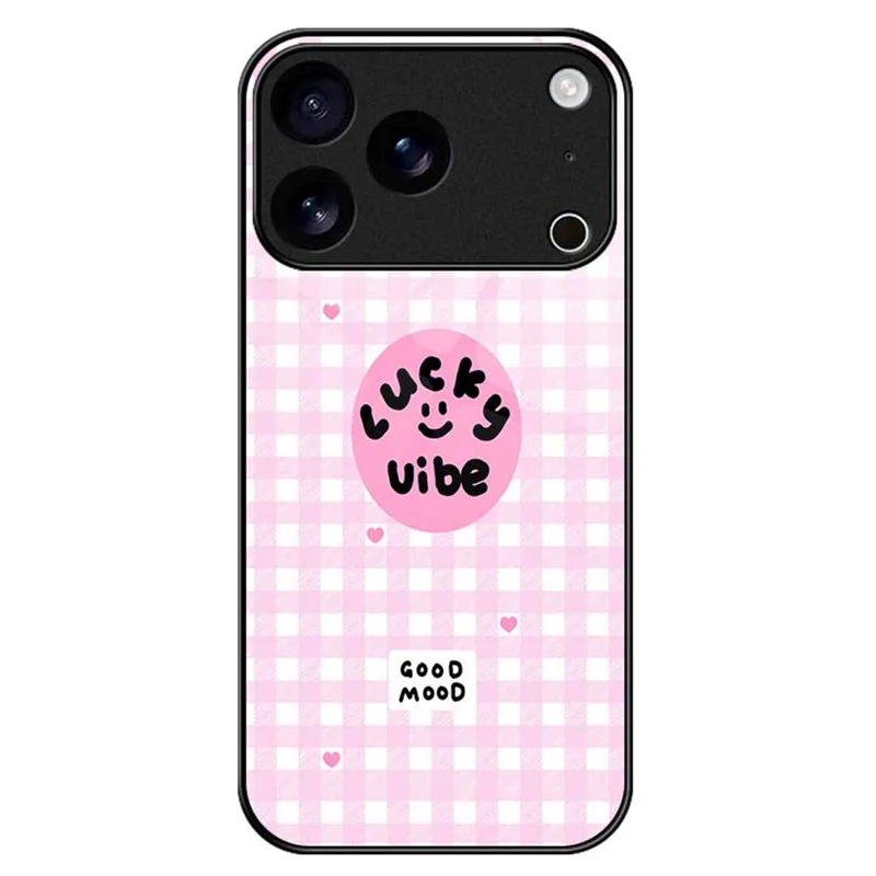 For iPhone 17 Pro Max Case PC TPU Tempered Glass Pattern Printing Phone Back Cover - B0118