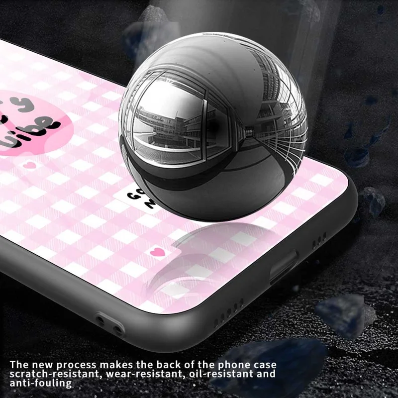 For iPhone 17 Pro Case PC TPU Tempered Glass Pattern Printing Phone Back Cover - B0118