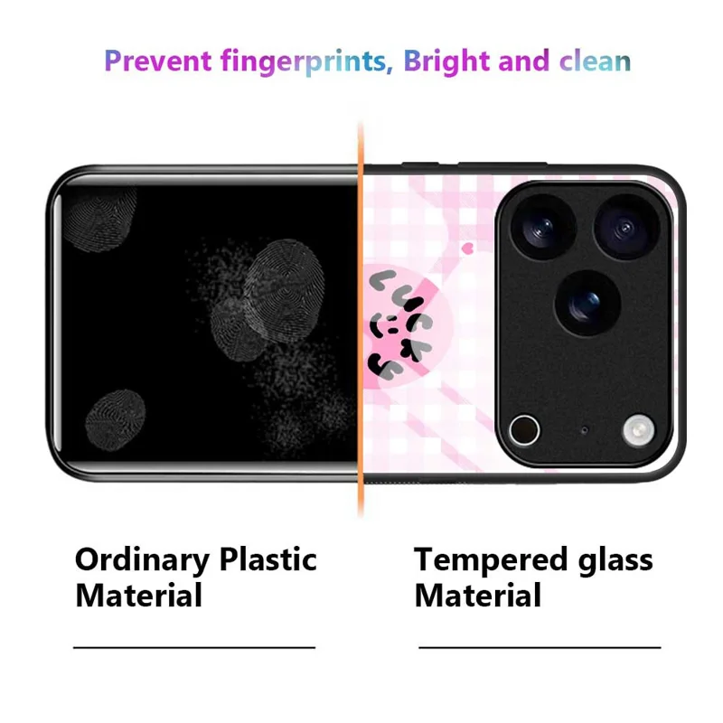 For iPhone 17 Pro Case PC TPU Tempered Glass Pattern Printing Phone Back Cover - B0118