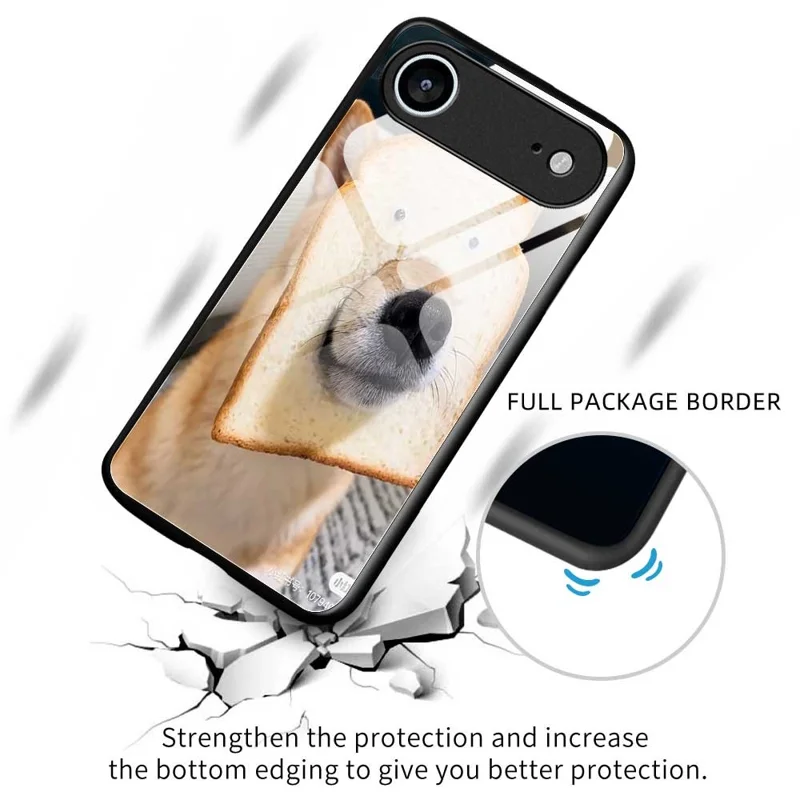 For iPhone Air Case PC TPU Tempered Glass Pattern Printing Phone Back Cover - B0120