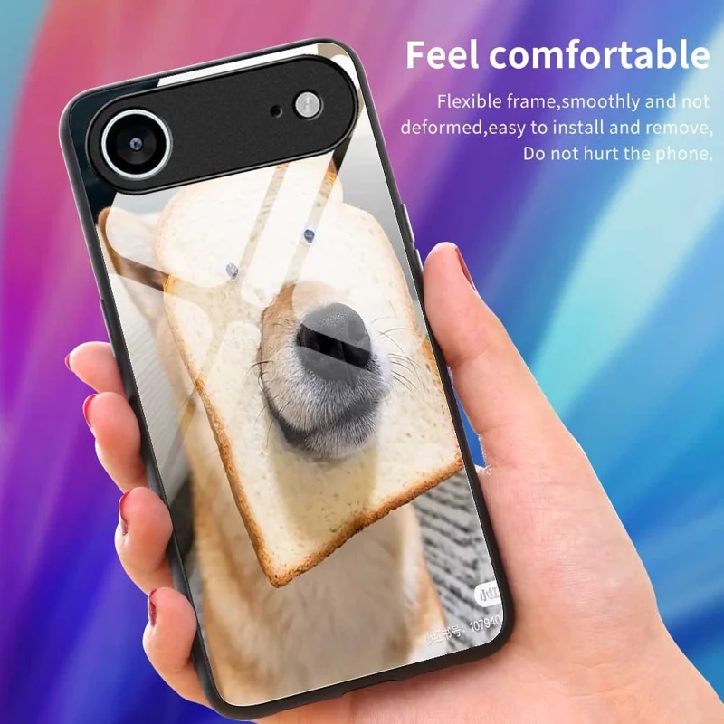 For iPhone Air Case PC TPU Tempered Glass Pattern Printing Phone Back Cover - B0120