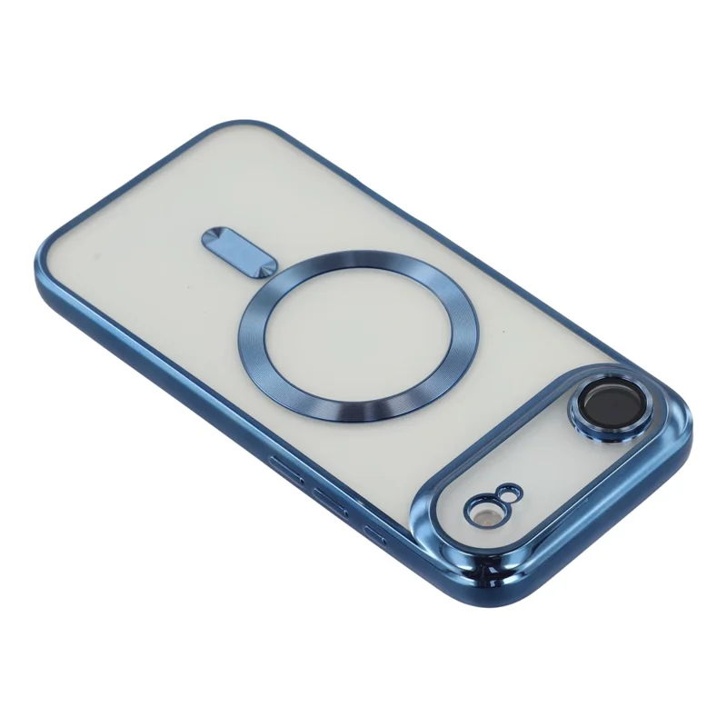 Cover posteriore per iPhone 17 con custodia magnetica Air, vetro con venature CD, protezione lenti, TPU - Blu