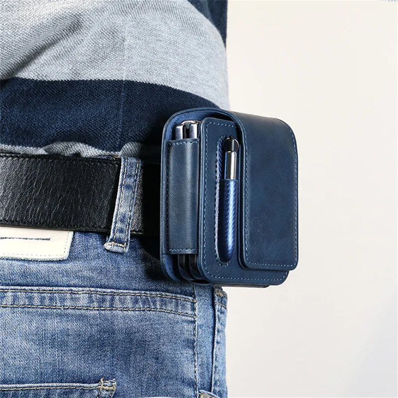 Per Samsung Galaxy Z Flip7 5G / Flip6 5G / Flip5 5G Custodia Telefonica Stile Retrò Vintage Universale per Cellulare Pieghevole - Blu