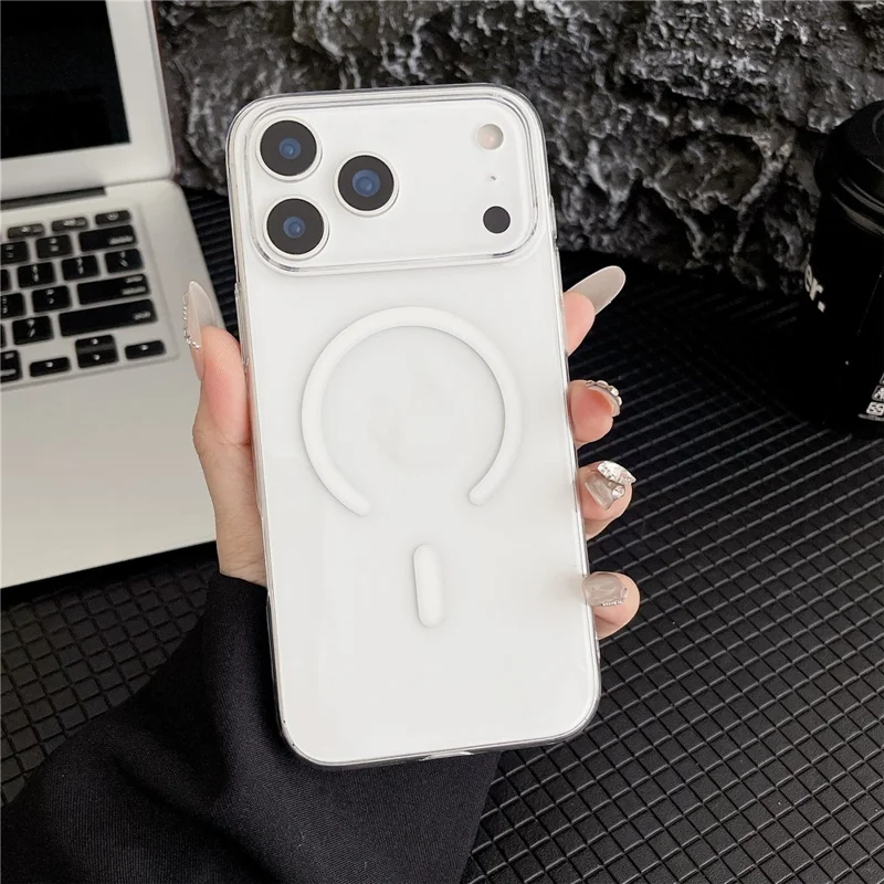 Cover Trasparente Cristallino per iPhone 17 Pro Compatibile con MagSafe - Custodia Rigida Bianca Trasparente
