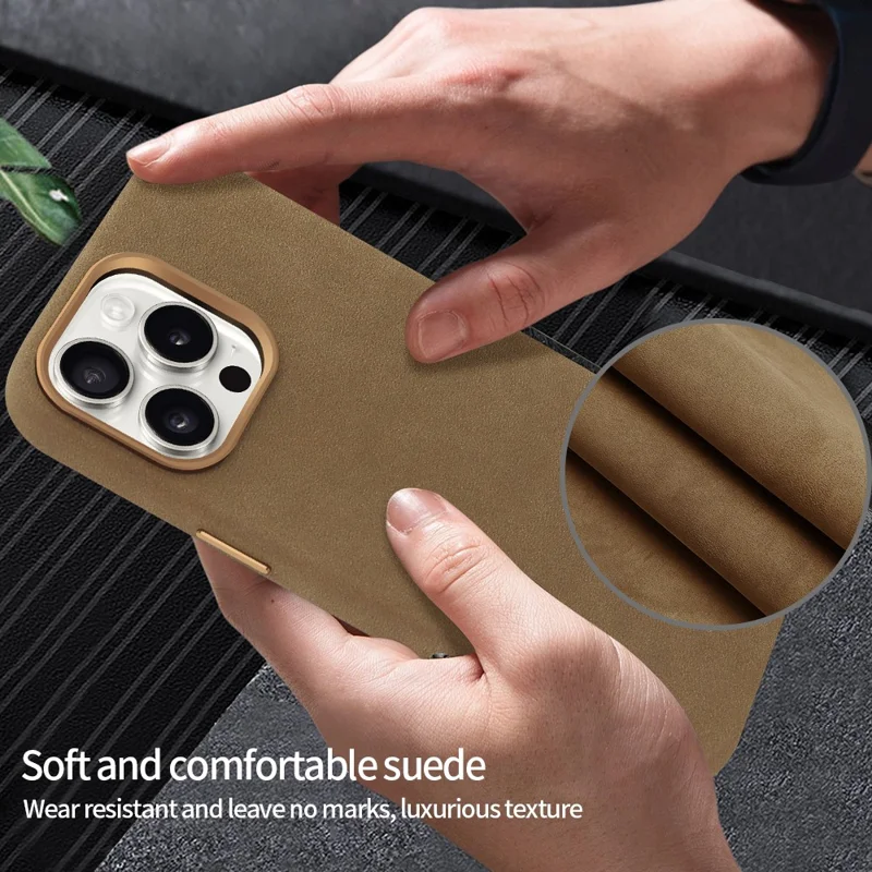 Für iPhone 16 Pro Max Magnetische Hülle Retro Jeans Textur PU + PC Handyhülle - Schwarz