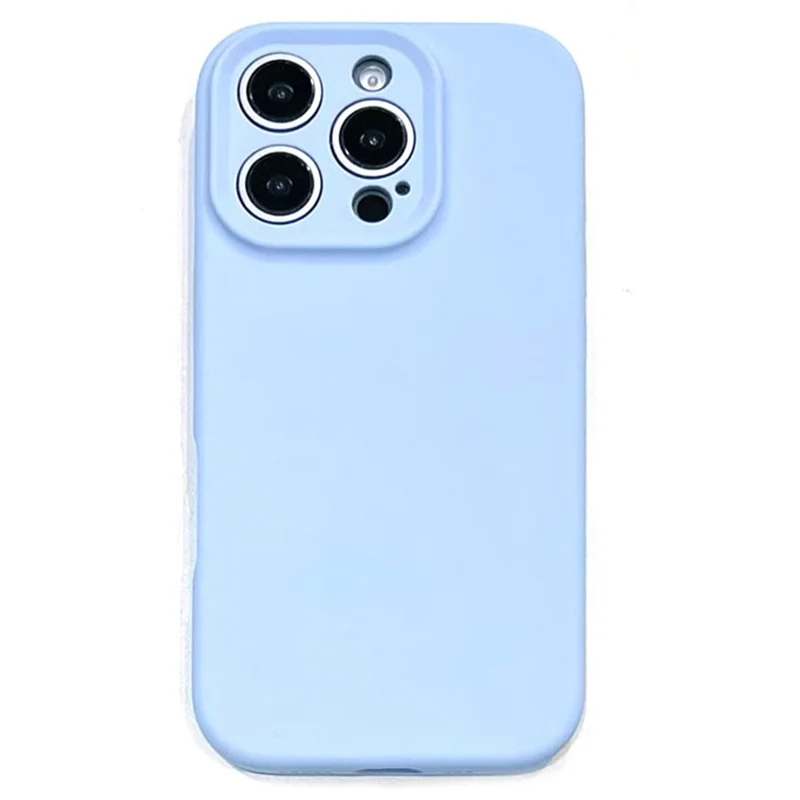 For iPhone 15 Pro Max Case Precise Cutouts Liquid Silicone + PC Shockproof Phone Cover - Baby Blue