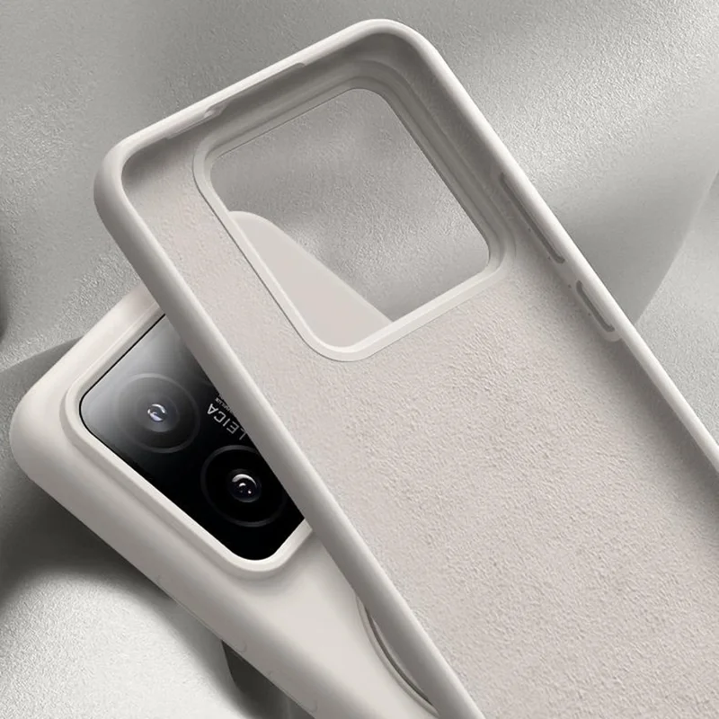 For Xiaomi 13 Magnetic Case Rotating Kickstand Liquid Silicone PC Phone Cover Skin Touch - Light Yellow