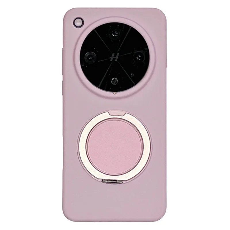 For Oppo Find X8 Ultra 5G Magnetic Case Rotating Kickstand Liquid Silicone PC Phone Cover Skin Touch - Pink