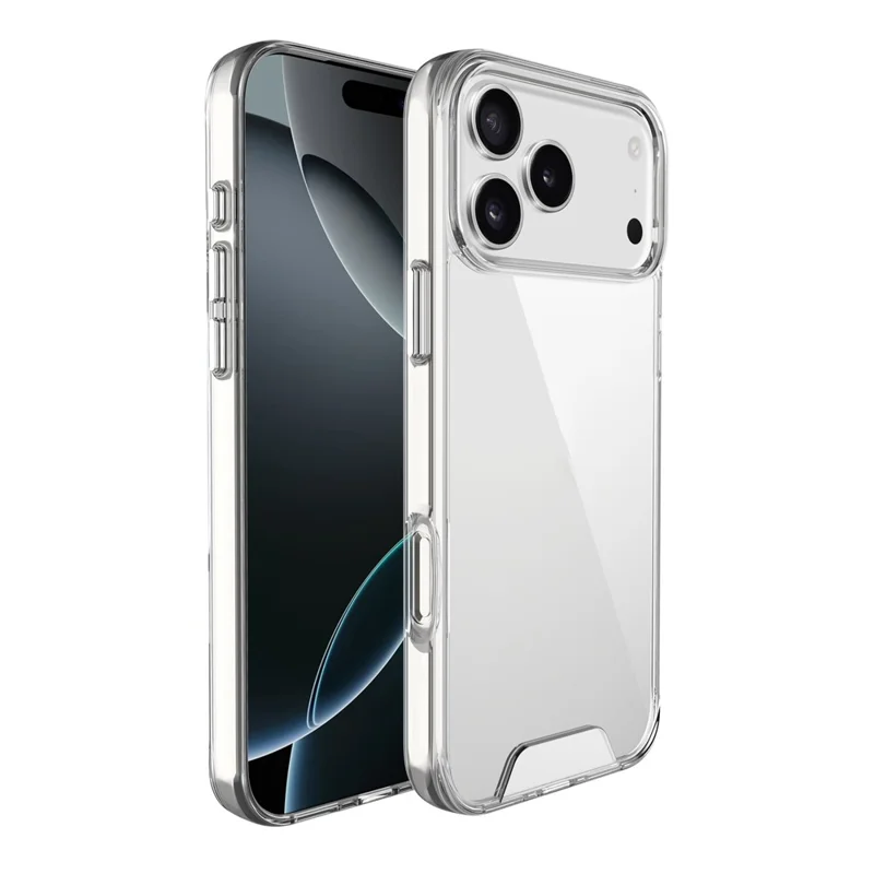 Voor iPhone 17 Pro hoesje TPU frame transparant PC achterkant telefoonhoesje