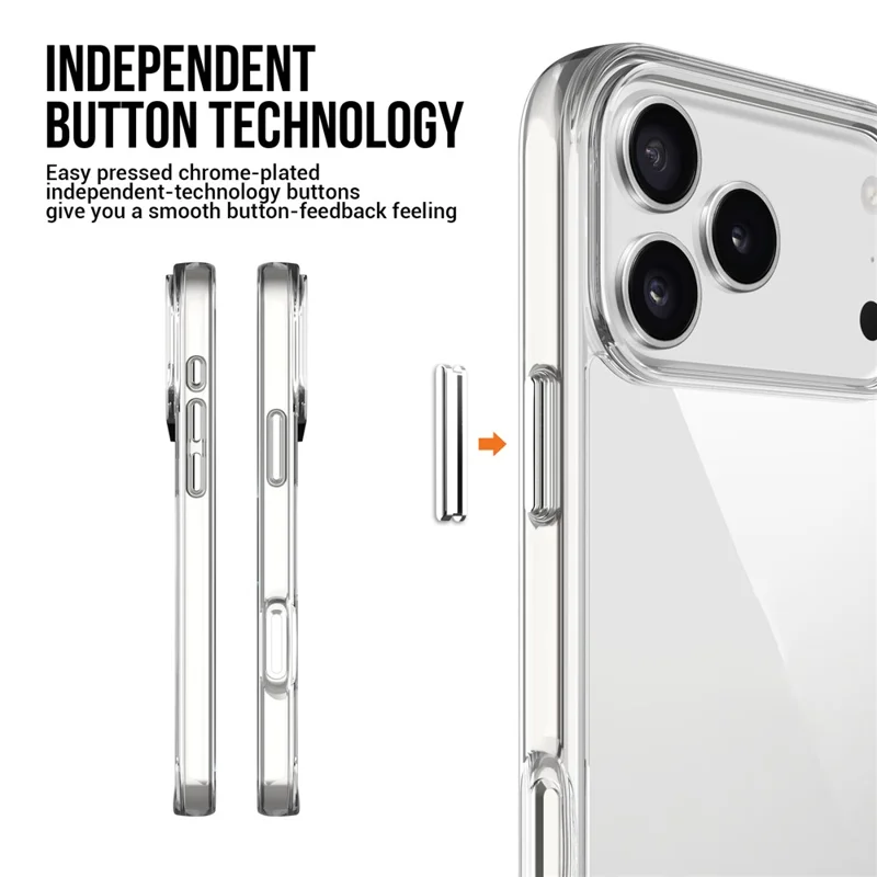 Voor iPhone 17 Pro hoesje TPU frame transparant PC achterkant telefoonhoesje