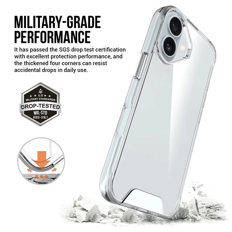 For iPhone 17 Case TPU Frame Clear PC Back Phone Cover
