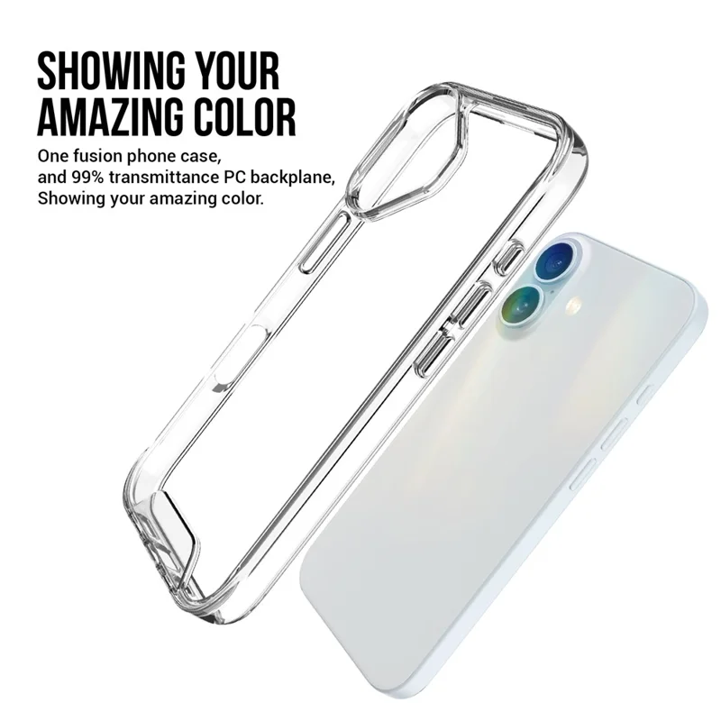 For iPhone 17 Case TPU Frame Clear PC Back Phone Cover