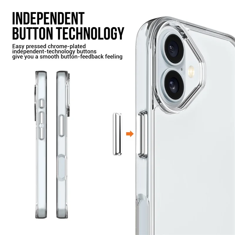 For iPhone 17 Case TPU Frame Clear PC Back Phone Cover
