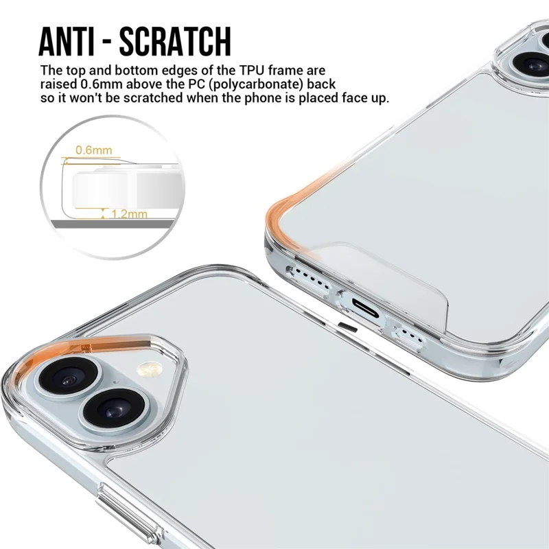 For iPhone 17 Case TPU Frame Clear PC Back Phone Cover