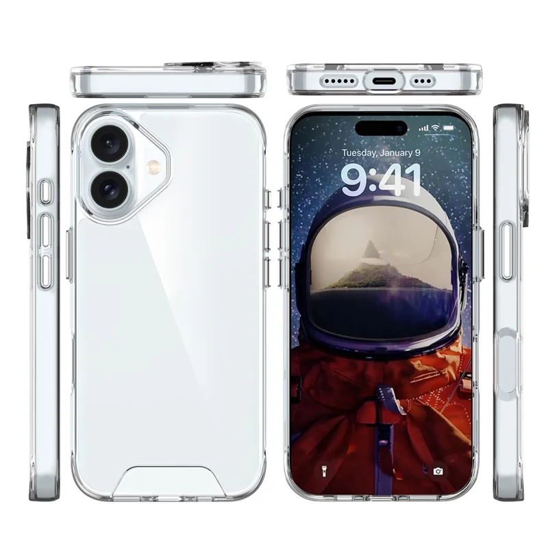 For iPhone 17 Case TPU Frame Clear PC Back Phone Cover