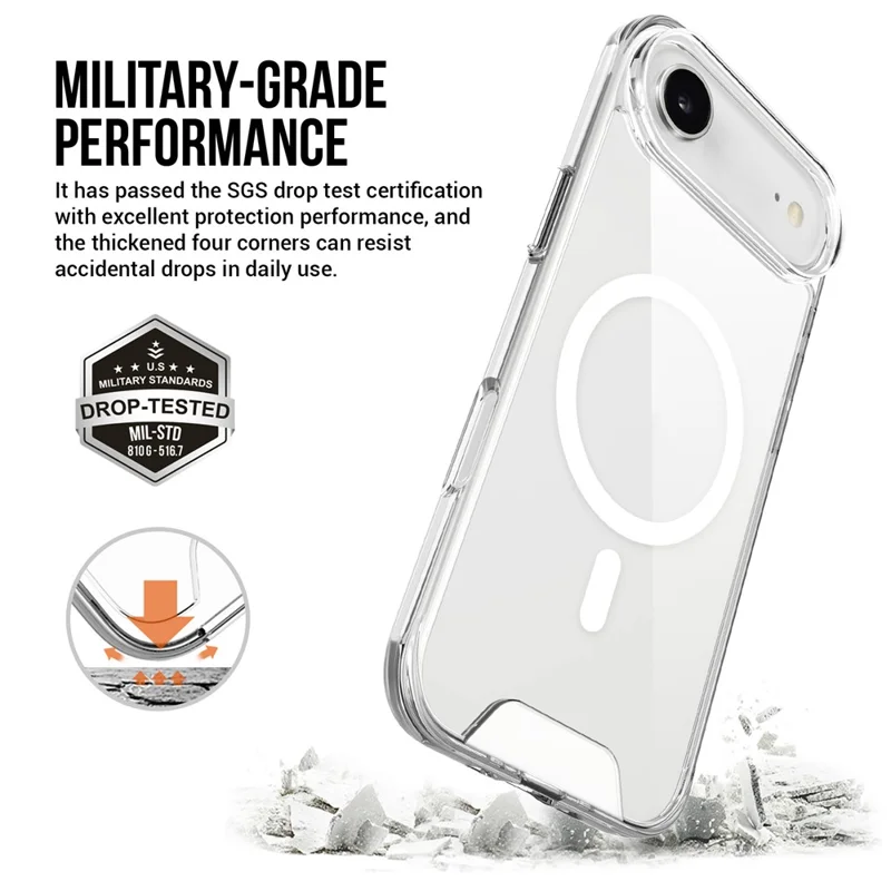 For iPhone Air Case Compatibel met MagSafe TPU+PC Transparante Telefoonhoes