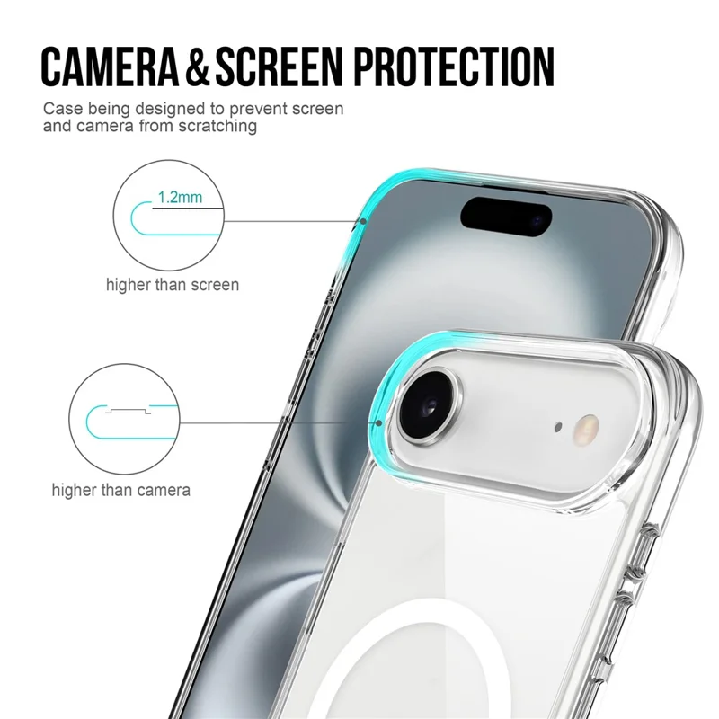 For iPhone Air Case Compatibel met MagSafe TPU+PC Transparante Telefoonhoes
