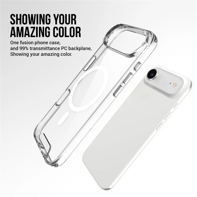 For iPhone Air Case Compatibel met MagSafe TPU+PC Transparante Telefoonhoes
