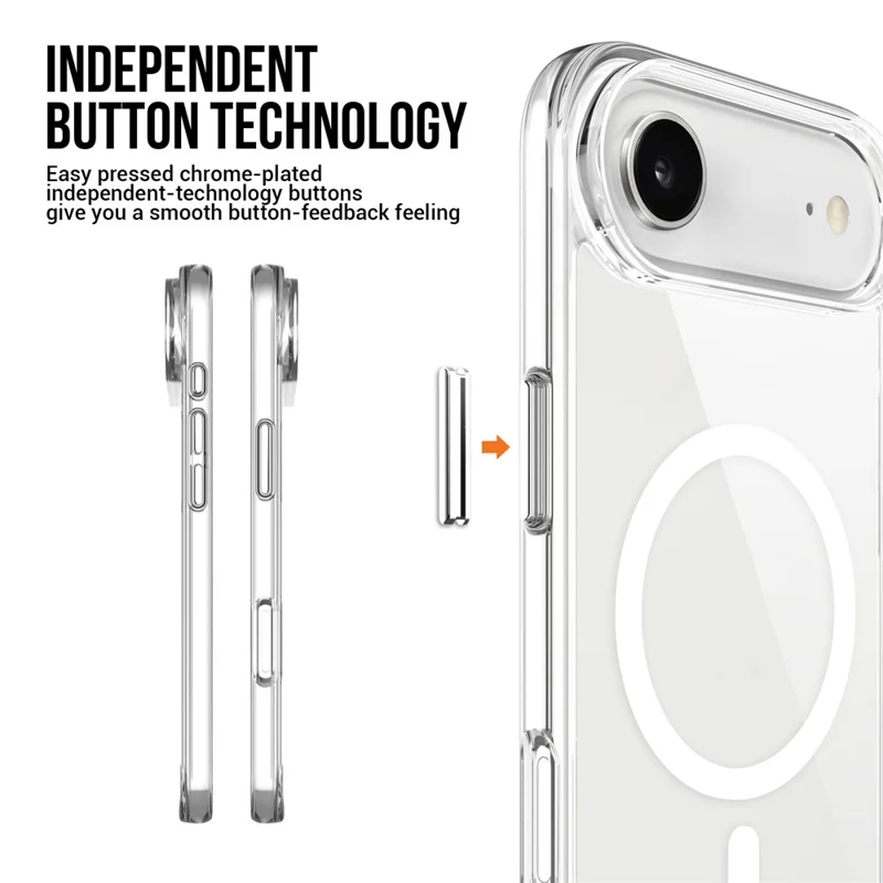For iPhone Air Case Compatibel met MagSafe TPU+PC Transparante Telefoonhoes