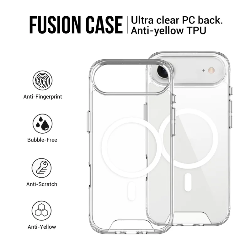 For iPhone Air Case Compatibel met MagSafe TPU+PC Transparante Telefoonhoes