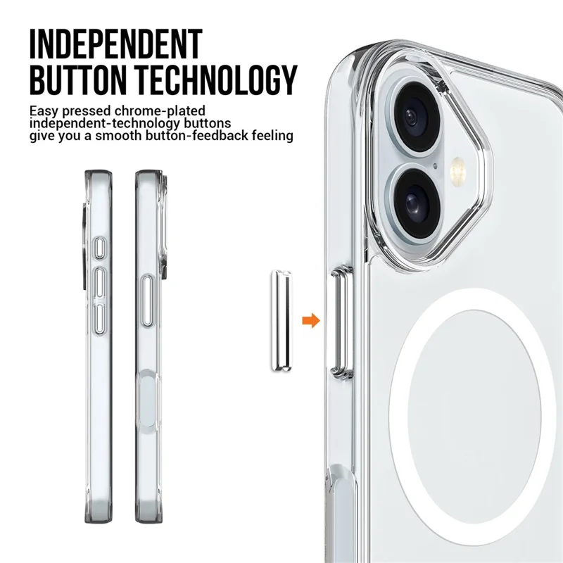 Cover per iPhone 17 Compatibile con MagSafe, Cover Trasparente in TPU+PC