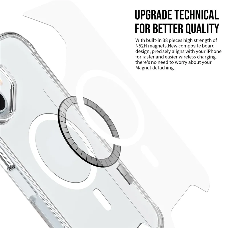 Cover per iPhone 17 Compatibile con MagSafe, Cover Trasparente in TPU+PC