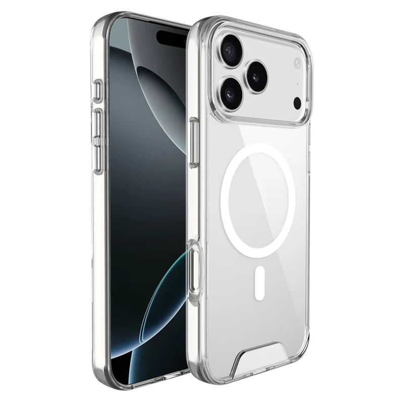For iPhone 17 Pro Case Compatibel met MagSafe TPU+PC Duidelijke Telefoonhoes
