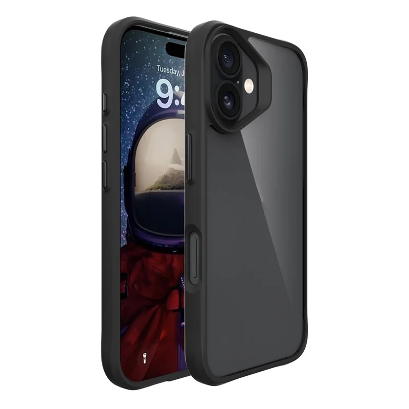 For iPhone 17 Case Hybrid Hard PC Soft TPU Shockproof Phone Cover - Black