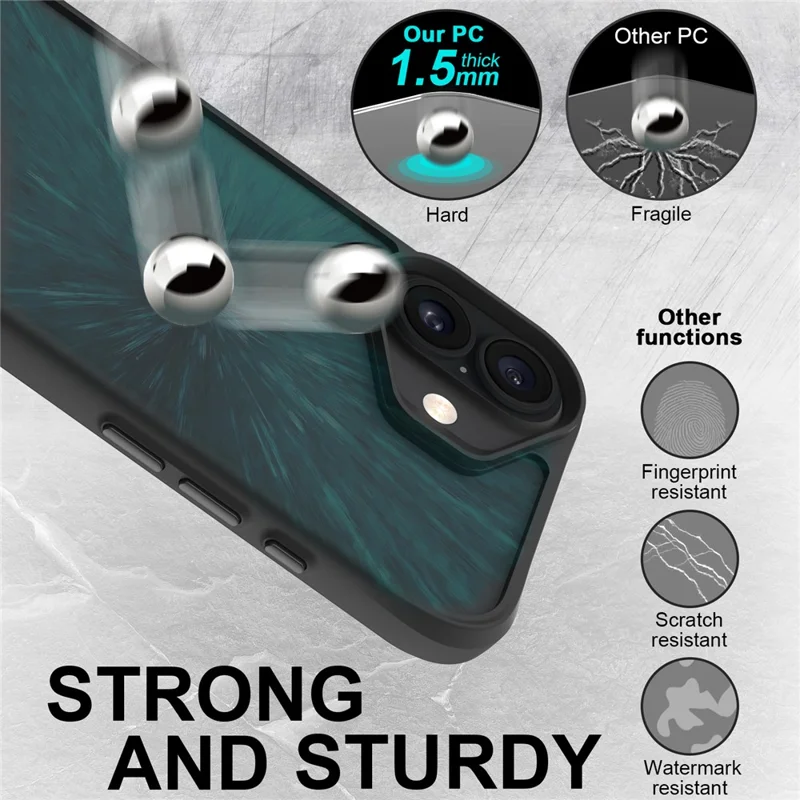 For iPhone 17 Case Hybrid Hard PC Soft TPU Shockproof Phone Cover - Black