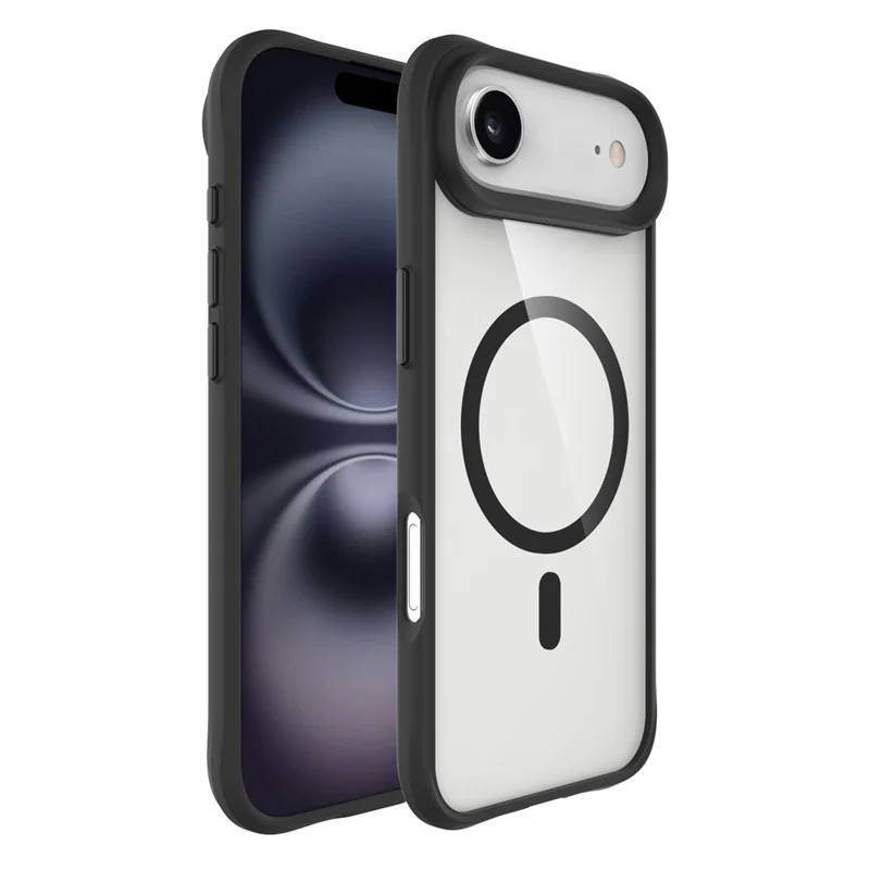 Pour iPhone 17 Air Case Compatible avec MagSafe Hybride Coque Rigide PC TPU Souple Antichoc - Noir