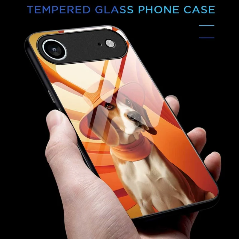 For iPhone Air Case Anti Drop PC TPU Tempered Glass Pattern Printing Phone Back Cover - B0168
