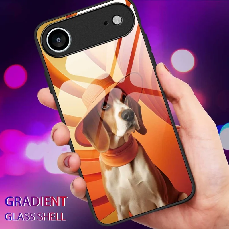For iPhone Air Case Anti Drop PC TPU Tempered Glass Pattern Printing Phone Back Cover - B0168